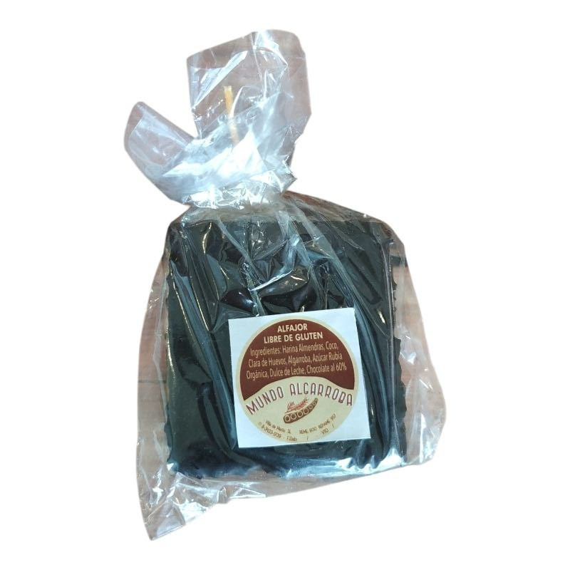 Alfajor de algarroba CUADRADO con chocolate semiamargo